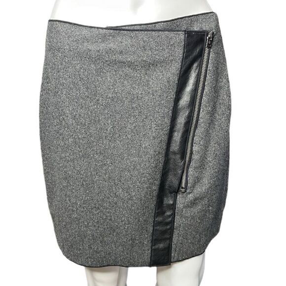 Banana Republic Wool Zip Up Mini Skirt Grey Size 6 petite - Picture 1 of 8